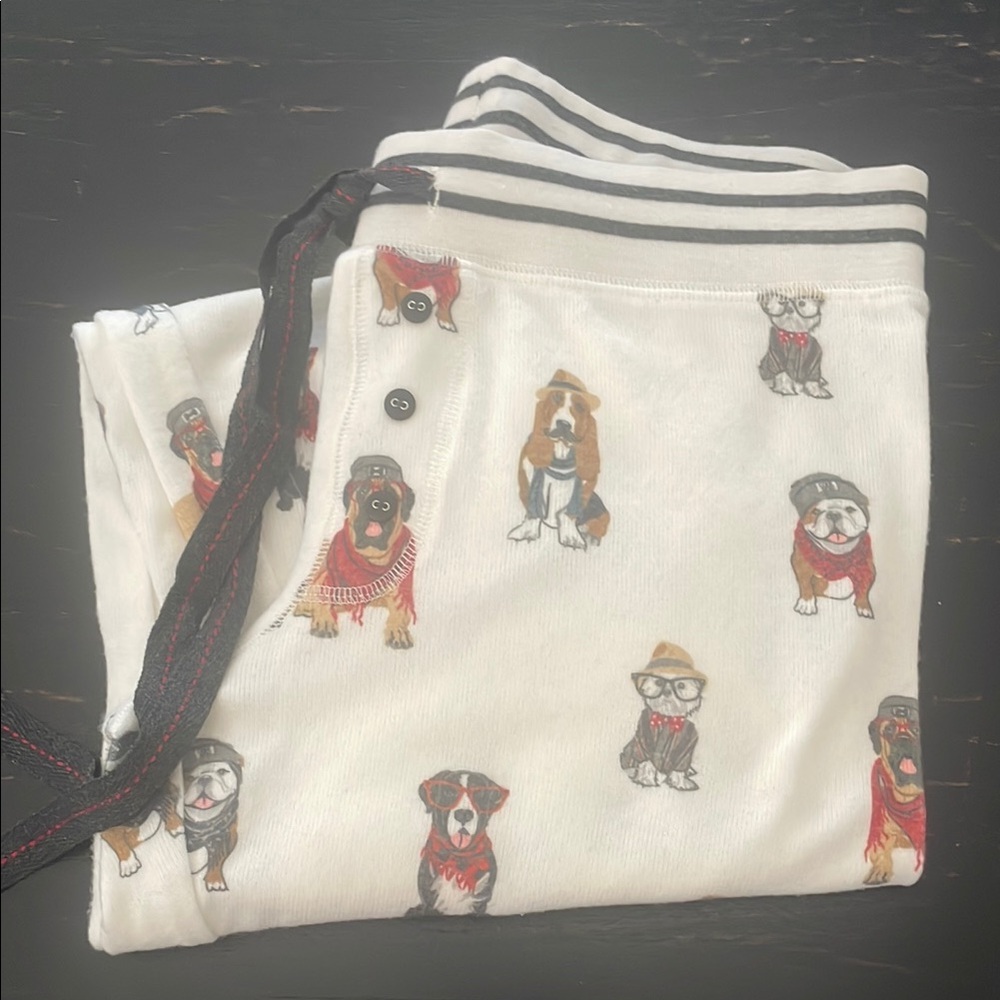 PJ Salvage White Dog Print Pajama Pants